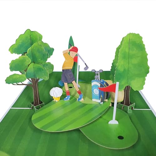 Central 23 Sport Pop Up Karte – Golf – 3D Karte für Vatertag, Ruhestand, Geburtstag, Sportler – Pop-Up-Karte Geschenke für Männer Mann Ihn – Kommt mit Aufklebern von Central 23