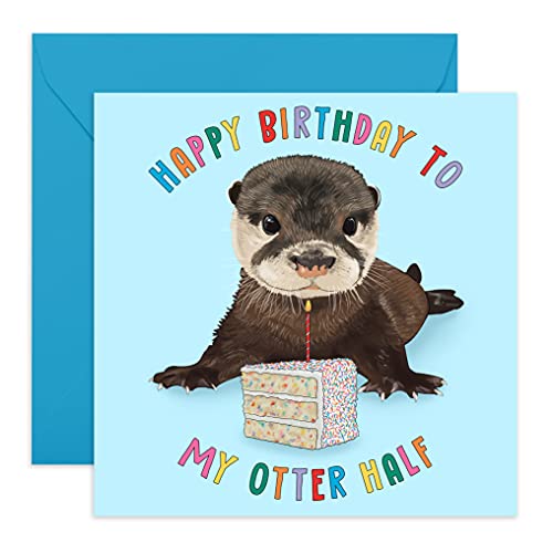 Central 23 - Süße Geburtstagskarte - 'Otter Half' - für Sie - liebenswerte Glückwunschkarte - für Ihn - Tiermotive Geburtstagskarte - Mit witzigen Aufklebern von Central 23