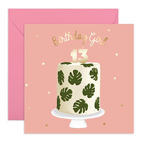 Central 23 - Süße Geburtstagskarte für Mädchen – „Birthday Girl“ – 13. Geburtstag – süße Geburtstagskarte für sie – Geburtstagskarte für Tochter – mit niedlichen Aufklebern von Central 23