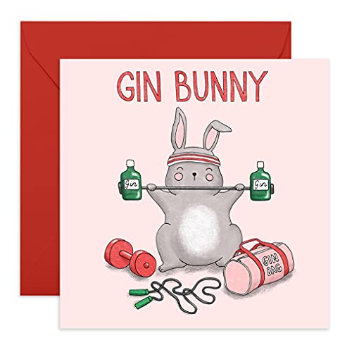 Central 23 – lustige Geburtstagskarte –Gin Bunny – Feierliche Geburtstagskarte für Damen und Herren, mit lustigen Aufklebern von Central 23
