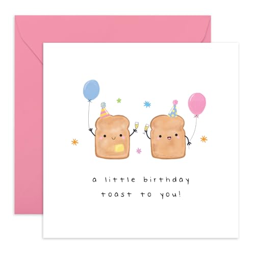 Entzückende Geburtstagskarte - A Little Birthday Toast to You! - Grüße für Ehefrau, Ehemann, Freund, Freundin, Verlobte, Partner, Ehepartner, ihn, sie, mit Toast und Luftballons - Kommt mit Aufklebern Entzückende Geburtstagskarte - A Little Birthday Toast to You! - Grüße für Ehefrau, Ehemann, Freund, Freundin, Verlobte, Partner, Ehepartner, ihn, sie, mit Toast und Luftballons - Kommt mit Aufklebern von Central 23
