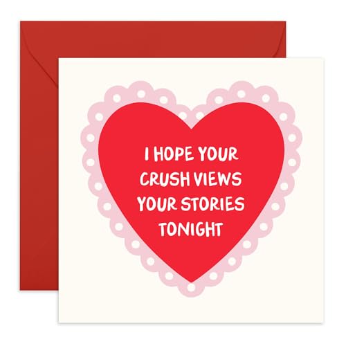 Freund-Grußkarte – "Crush Views Your Stories Tonight" – Nachricht für beste Freunde, Schwester, Tochter, Freundinnen, sie, Mädchen, Damen, Frauen, Kollegen – Valentinstags-Herz – mit Aufklebern Freund-Grußkarte – "Crush Views Your Stories Tonight" – Nachricht für beste Freunde, Schwester, Tochter, Freundinnen, sie, Mädchen, Damen, Frauen, Kollegen – Valentinstags-Herz – mit Aufklebern von Central 23