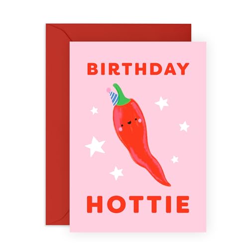 Geburtstagskarte für Damen und Herren – Hottie – Geschenke für ihn, sie, Freund, Freundin, Verlobte, Ehefrau, Ehemann, Crush, Jungen, Mädchen, Kollegen, Freunde, niedliche Chili-Pfeffer – kommt mit Geburtstagskarte für Damen und Herren – Hottie – Geschenke für ihn, sie, Freund, Freundin, Verlobte, Ehefrau, Ehemann, Crush, Jungen, Mädchen, Kollegen, Freunde, niedliche Chili-Pfeffer – kommt mit von Central 23