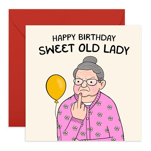 Geburtstagskarte für Großmutter, süße alte Dame, freche Drehung, Geschenke für Mutter, Oma, alte Frauen, Oma, Oma, sie, Familie von Enkelin oder Enkel, sarkastischer Humor, mit lustigen Aufklebern Geburtstagskarte für Großmutter, süße alte Dame, freche Drehung, Geschenke für Mutter, Oma, alte Frauen, Oma, Oma, sie, Familie von Enkelin oder Enkel, sarkastischer Humor, mit lustigen Aufklebern von Central 23