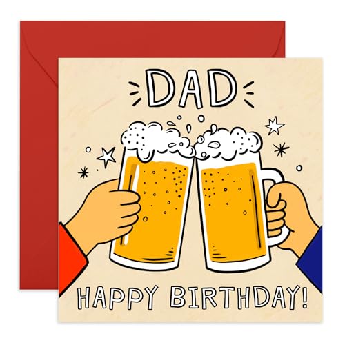 Geburtstagskarte für Väter - Prost! Bierkrug - Geschenke für Väter, Papa, Pa, Pops, ihn, Ehemann, Männer von Tochter, Sohn - Spaß Trinken - Kommt mit Umschlag und Aufklebern Geburtstagskarte für Väter - Prost! Bierkrug - Geschenke für Väter, Papa, Pa, Pops, ihn, Ehemann, Männer von Tochter, Sohn - Spaß Trinken - Kommt mit Umschlag und Aufklebern von Central 23