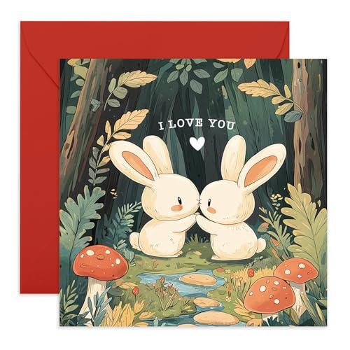 Grußkarte mit Aufschrift "I Love You", niedliche Hasen, Geschenk für sie, ihn, Paare, Partner, Freund, Freundin, Ehemann, Ehefrau zum Jahrestag, Valentinstag, Hochzeit, Verlobungen, mit süßen Grußkarte mit Aufschrift "I Love You", niedliche Hasen, Geschenk für sie, ihn, Paare, Partner, Freund, Freundin, Ehemann, Ehefrau zum Jahrestag, Valentinstag, Hochzeit, Verlobungen, mit süßen von Central 23