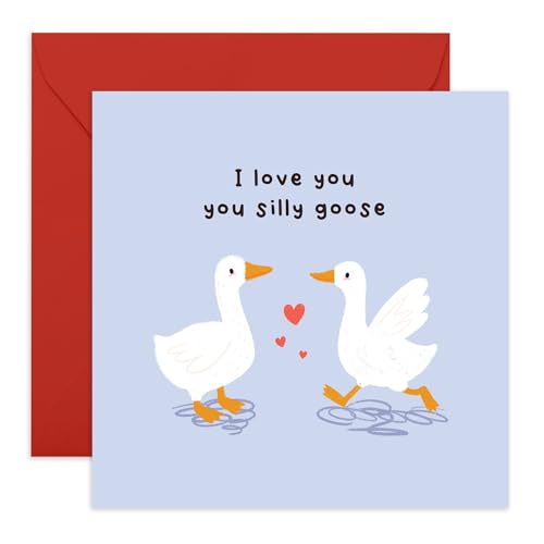 "I Love You"-Karte – You Silly Goose! Geschenke für Ihn, sie, Ehefrau, Ehemann, Freund, Freundin, Verlobte, Männer, Frauen – zum Jahrestag, Valentinstag – niedliche Gänse mit Herzen – mit Aufklebern "I Love You"-Karte – You Silly Goose! Geschenke für Ihn, sie, Ehefrau, Ehemann, Freund, Freundin, Verlobte, Männer, Frauen – zum Jahrestag, Valentinstag – niedliche Gänse mit Herzen – mit Aufklebern von Central 23