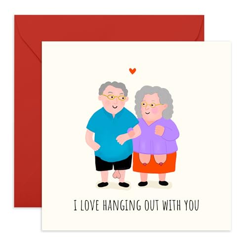 Karte zum Hochzeitstag eines alten Paares – "I Love Hanging Out With You" – Geschenke für Ehemann, Ehefrau, Ehepartner, Baby, Schatz, ihn, sie, Ehepaar, romantischer Valentinstag – mit Aufklebern Karte zum Hochzeitstag eines alten Paares – "I Love Hanging Out With You" – Geschenke für Ehemann, Ehefrau, Ehepartner, Baby, Schatz, ihn, sie, Ehepaar, romantischer Valentinstag – mit Aufklebern von Central 23