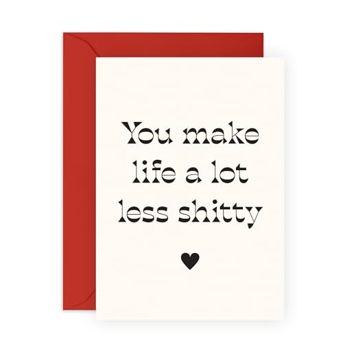 Lustige Dankbarkeitskarte – "You Make Life a Lot Less Sh*tty" – Dankeschön-Geschenk für Freunde, Familie, Besties, BFF, Bruder, Schwester, Cousin, ihn, sie, Kollegen, Lieben – mit lustigen Aufklebern Lustige Dankbarkeitskarte – "You Make Life a Lot Less Sh*tty" – Dankeschön-Geschenk für Freunde, Familie, Besties, BFF, Bruder, Schwester, Cousin, ihn, sie, Kollegen, Lieben – mit lustigen Aufklebern von Central 23