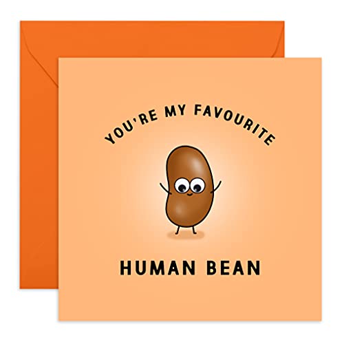 Niedliche Jubiläum-Grußkarte für Männer und Frauen – Favourite Human Bean – Wortspiel – zum Valentinstag oder Geburtstag – für Ehemann, Ehefrau, Freundin, Freund – von Central 23 von Central 23