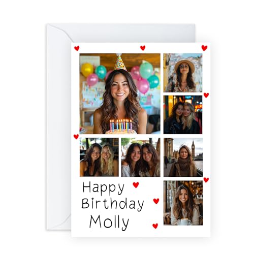 Personalisierte Fotos Geburtstagskarte – Collage mit individuellem Namen – lustige & herzliche Karte für Freunde, beste Freundin, Schwester, Kollegen, Kollegen, Lieben – Erinnerungen feiern – mit Personalisierte Fotos Geburtstagskarte – Collage mit individuellem Namen – lustige & herzliche Karte für Freunde, beste Freundin, Schwester, Kollegen, Kollegen, Lieben – Erinnerungen feiern – mit von Central 23
