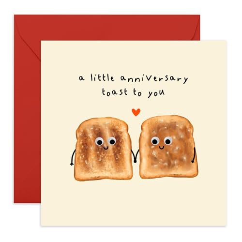 Süße Jubiläumskarte mit Aufschrift "A Little Toast to You", lustiges Geschenk für ihn, sie, Ehemann, Ehefrau, Herr, Frau, Ehepartner, Baby, Liebling, Freund, Verlobte, mit süßen Aufklebern Süße Jubiläumskarte mit Aufschrift "A Little Toast to You", lustiges Geschenk für ihn, sie, Ehemann, Ehefrau, Herr, Frau, Ehepartner, Baby, Liebling, Freund, Verlobte, mit süßen Aufklebern von Central 23