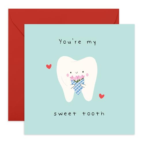 Süße Liebeskarte - You're My Sweet Tooth, romantische Grußkarte für Sie, Ihn, Ehefrau, Ehemann, Verlobte, Freund, Freundin, Baby, Liebling, für Jubiläen oder Valentinstag, mit Aufklebern Süße Liebeskarte - You're My Sweet Tooth, romantische Grußkarte für Sie, Ihn, Ehefrau, Ehemann, Verlobte, Freund, Freundin, Baby, Liebling, für Jubiläen oder Valentinstag, mit Aufklebern von Central 23