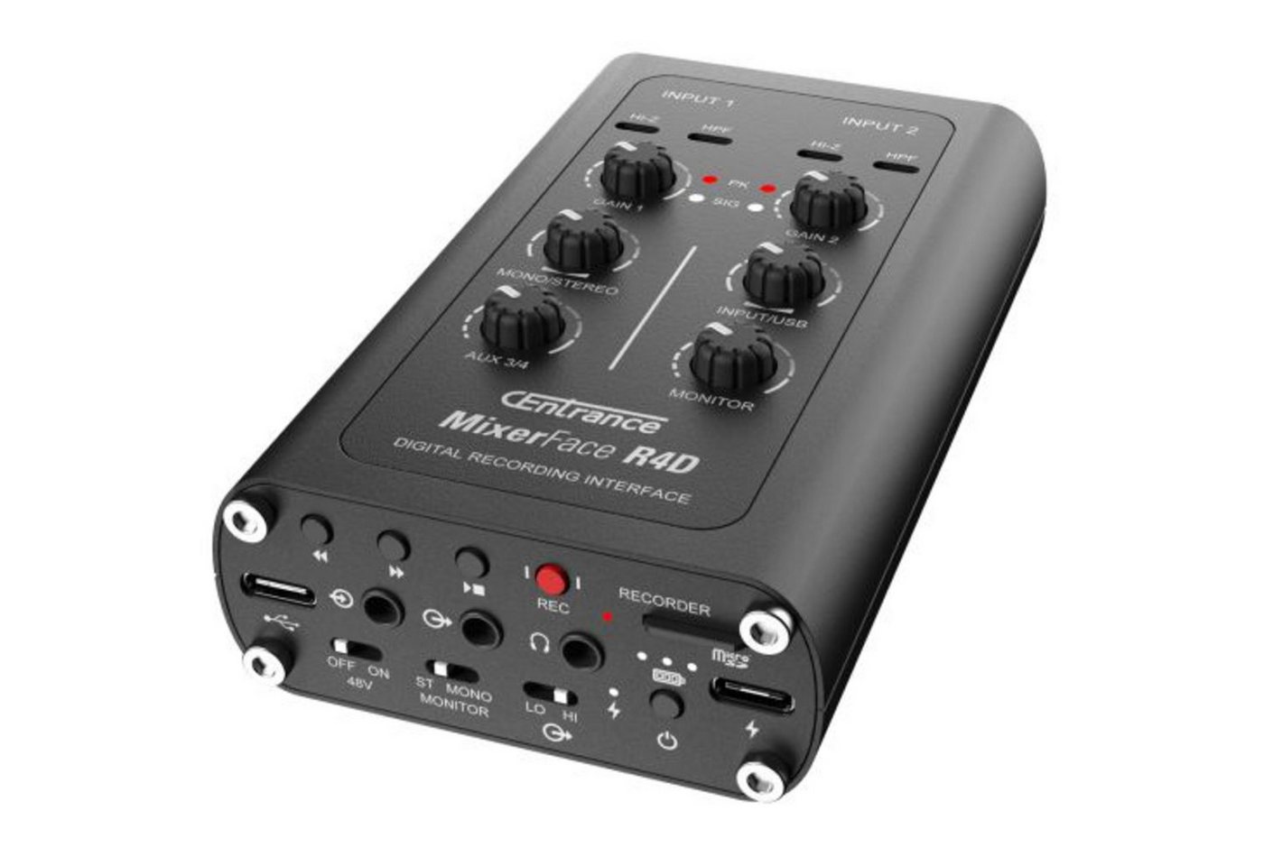 Centrance Digitales Aufnahmegerät (MixerFace R4D mobiles Audio-Interface - USB Audio Interface) von Centrance