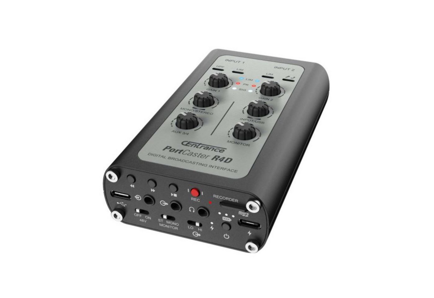 Centrance Digitales Aufnahmegerät (PortCaster R4D mobiles Audio-Interface - USB Audio Interface) von Centrance