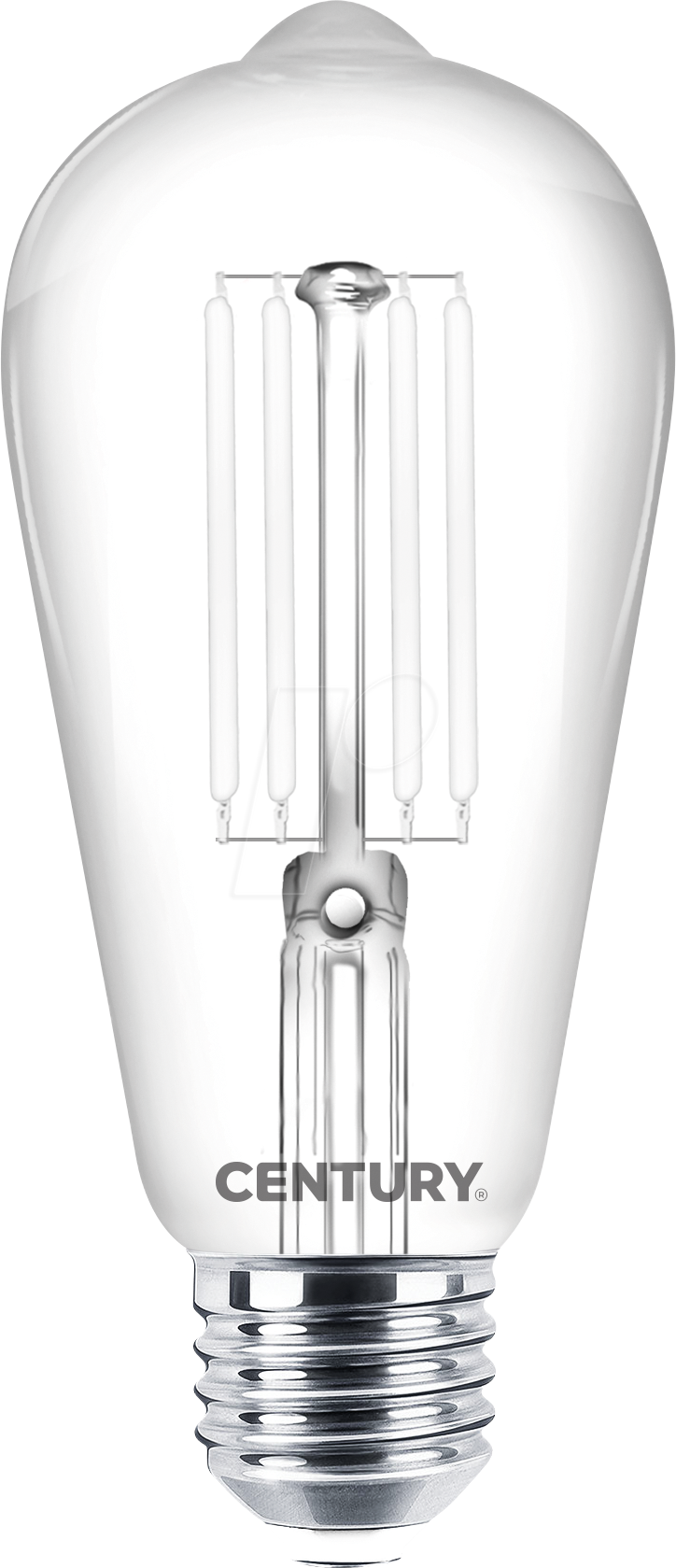 CEN INPW-752727 - LED-Lampe E27, 7,5 W, 806 lm, 2700 K, Filament, weiß von Century