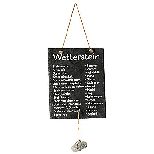 Cepewa Wetterstation Stein auf Schiefertafel Wettertafel Schild Tafel beschriftet 20 x 25 cm von Cepewa