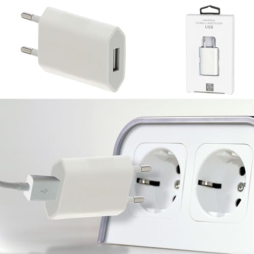 USB-A Schnellladegerät | 5V 1A 20Watt 220V 56-60HZ | Kunststoff weiß | Netzteil Netzstecker Netzladeadapter (1 x USB-A Schnellladegerät 5V 1A) von Cepewa