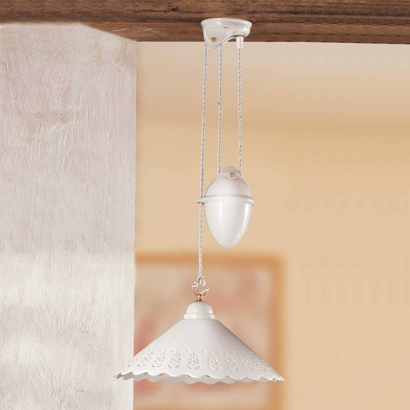 Hängeleuchte Pizzo mit Pendelzug, 1-flg., 40 cm Hängeleuchte Pizzo mit Pendelzug, 1-flg., 40 cm von Ceramiche