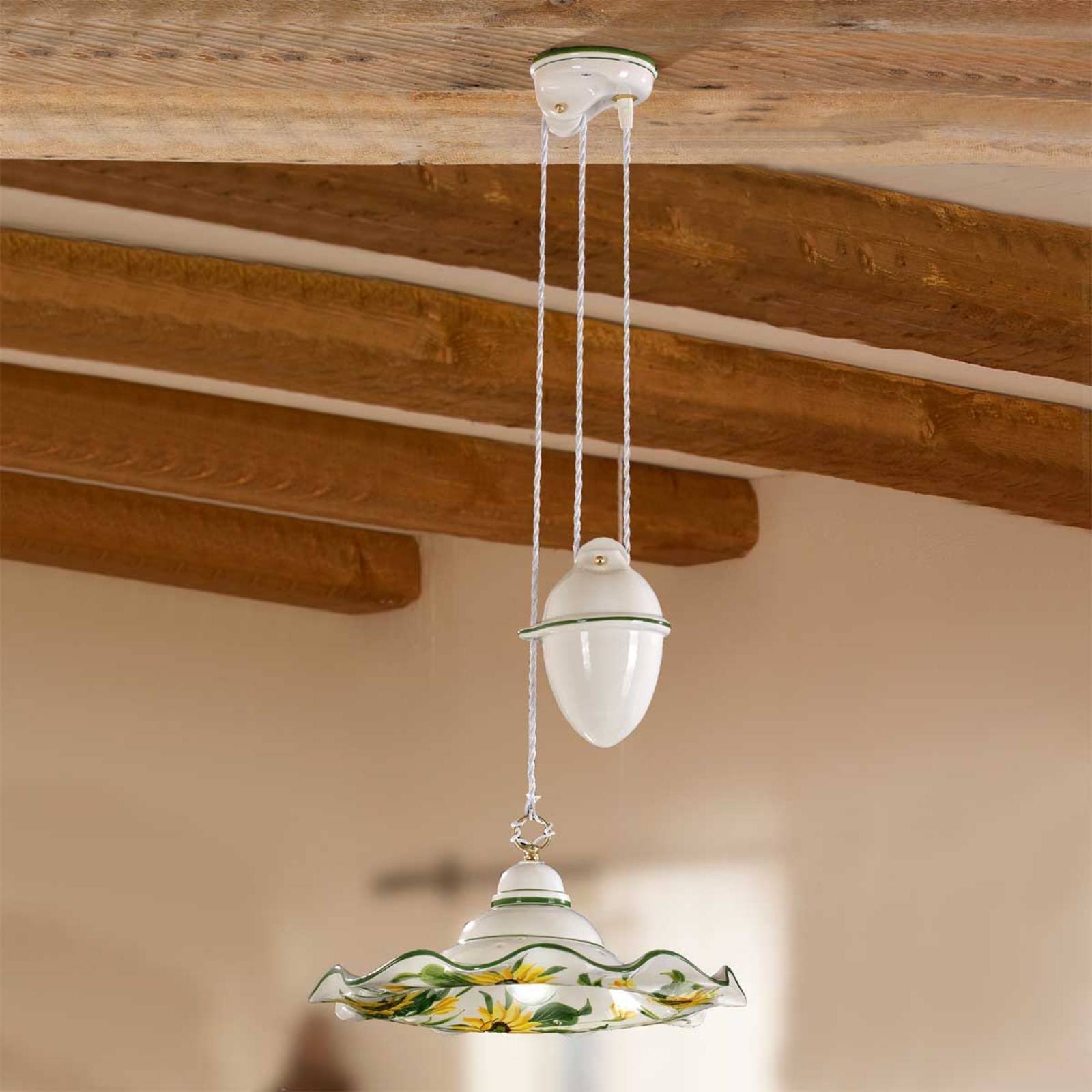 Höhenvariable Zugpendelleuchte GIRASOLA Höhenvariable Zugpendelleuchte GIRASOLA von Ceramiche