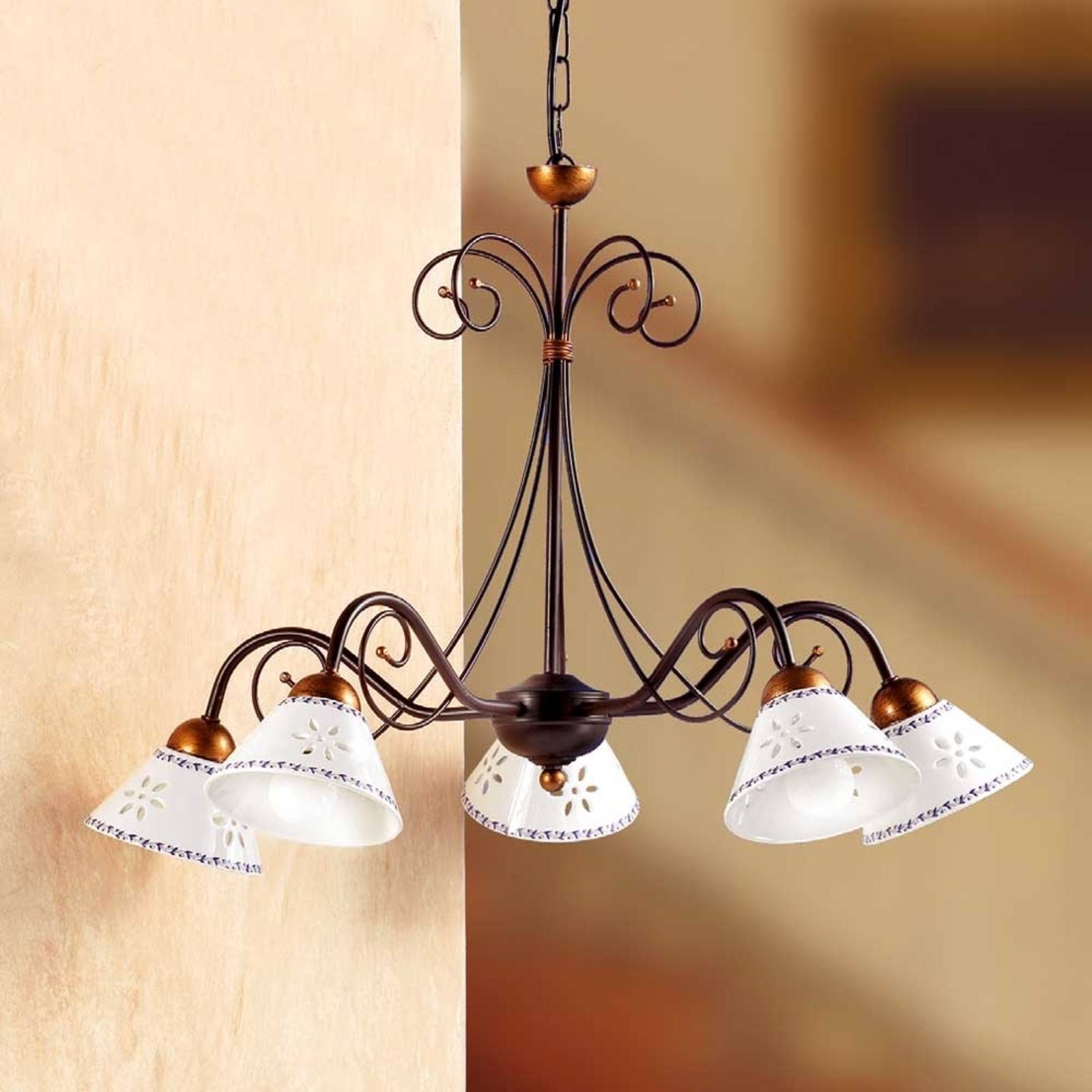 Romantische Hängeleuchte LIBERTY 5-fl Romantische Hängeleuchte LIBERTY 5-fl von Ceramiche