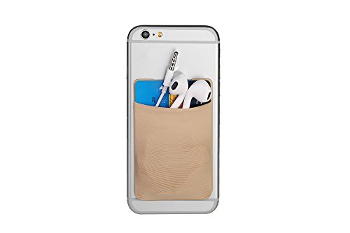 Cerbery - Smartphone Kartenhalter - Halter Halterung Handy Hülle Kartenhülle Kopfhörer - Kompatibel mit Apple iPhone Samsung Galaxy (Beige) von Cerbery