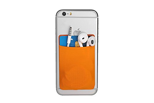 Cerbery - Smartphone Kartenhalter - Halter Halterung Handy Hülle Kartenhülle Kopfhörer - Kompatibel mit Apple iPhone Samsung Galaxy (Orange) von Cerbery