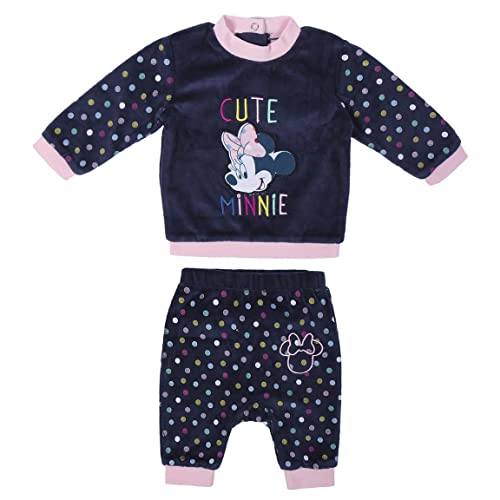 Cerdá Mädchen Zweiteiliges Babys, Velour Baumwolle, Minnie Set, blau, 1 año von Cerdá