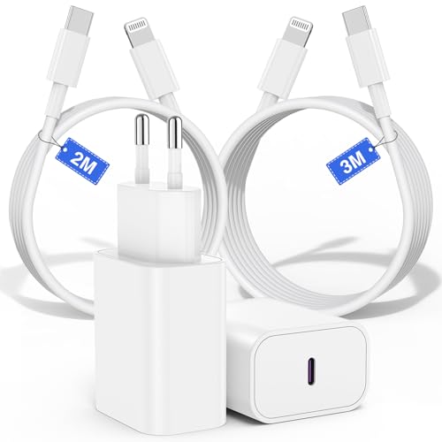 2Pack USB C Ladegerät mit Ladekabel, 20W iPhone 14 13 Schnellladegerät Stecker mit Lightning Kabel 2M/3M Original, Type C Netzteil Ladestecker für Apple iPhone 14 Pro Max/13 Mini/12/11/X/XS/8/iPad 2Pack USB C Ladegerät mit Ladekabel, 20W iPhone 14 13 Schnellladegerät Stecker mit Lightning Kabel 2M/3M Original, Type C Netzteil Ladestecker für Apple iPhone 14 Pro Max/13 Mini/12/11/X/XS/8/iPad von Cerdeti
