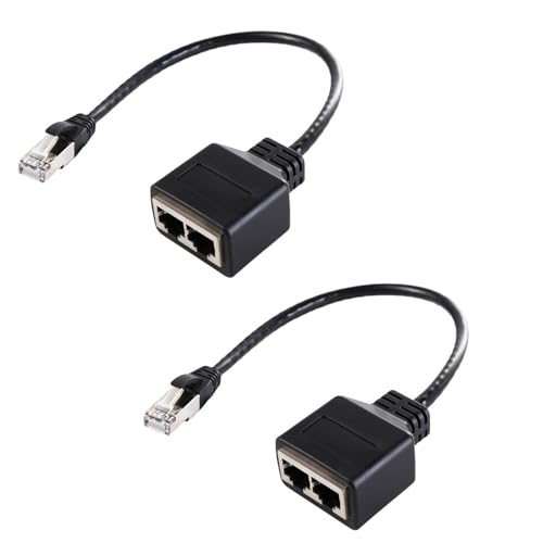 2 Stück RJ45 Splitter Adapter, RJ45-Netzwerk-Ethernet-Splitter 1 auf 2 Port, Netzwerkkabel Splitter Anschlussverdoppler, LAN Ethernet Extender 1 männlich zu 2 weiblich Cable für Ethernet Cat5/5e/6/7 2 Stück RJ45 Splitter Adapter, RJ45-Netzwerk-Ethernet-Splitter 1 auf 2 Port, Netzwerkkabel Splitter Anschlussverdoppler, LAN Ethernet Extender 1 männlich zu 2 weiblich Cable für Ethernet Cat5/5e/6/7 von Cerioll
