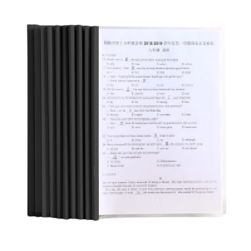 A4 Sliding Bar Binder, Ordnerschieber, 10 Stück A4 Kunststoff Bericht Abdeckungen, Klemmschienen, Schiebebinder, Schwarz A4 Sliding Bar Binder, Ordnerschieber, 10 Stück A4 Kunststoff Bericht Abdeckungen, Klemmschienen, Schiebebinder, Schwarz von Cerioll