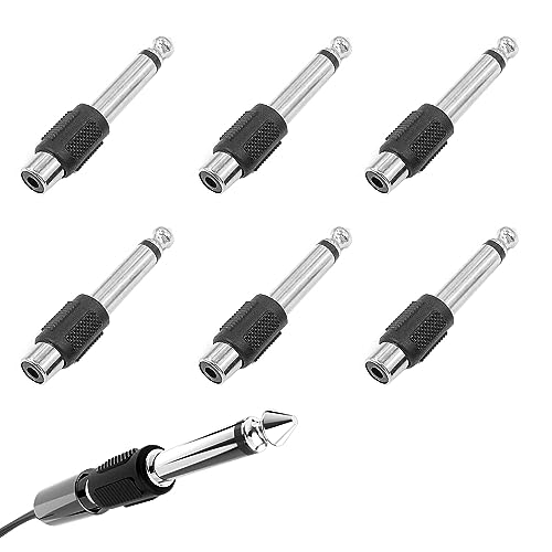 Audio Adapter 6,35 mm, 6 Stück Audio Adapter 6,35 mm Klinke Stecker Auf Cinch Buchse, Mono Klinke männlich auf Cinch Weiblich Audio-Adapter Audio Adapter 6,35 mm, 6 Stück Audio Adapter 6,35 mm Klinke Stecker Auf Cinch Buchse, Mono Klinke männlich auf Cinch Weiblich Audio-Adapter von Cerioll