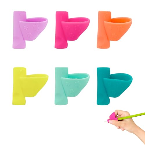 Bleistiftgriffe, Schreibhilfe Für Kinderstifte, 6 Stück Gummi Bleistiftgriffe, Silikon Handschrift Stiftehalter, Stifthaltung Hilfe Kinder, Schreiben Haltungskorrektur Werkzeug, Silikon Stift Griffe von Cerioll