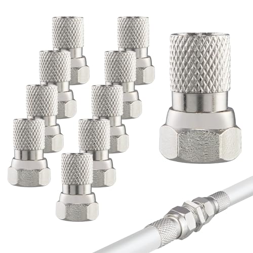 Cerioll F Stecker, F-Stecker 7mm, F Verbinder, 10 Stück F Stecker Sat Kabel, F-Stecker 7mm, Koax Sat Kabel, Koaxialkabel Verbinder, F Stecker Verbinder, F Connector, Antennenkabel F-Stecker von Cerioll