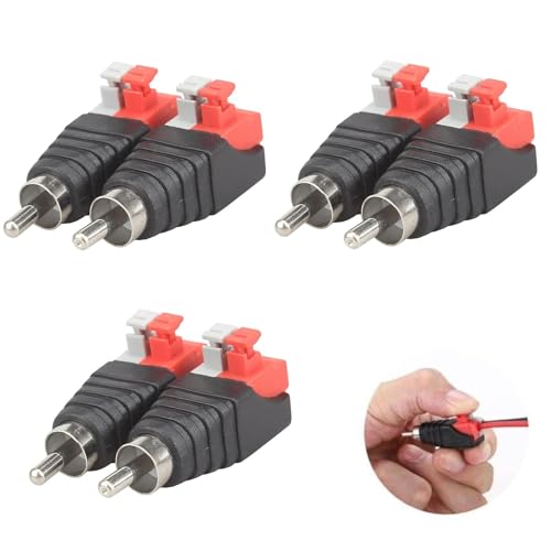 Cerioll RCA Stecker/Buchse zu AV 2 Schraubklemme Video Audio Feder Presse Typ Balun, Lautsprecher-Phono-Cinch-Stecker Auf Av 2-Schraubklemmen, RCA zu Lautsprecher Kabel Adapter von Cerioll