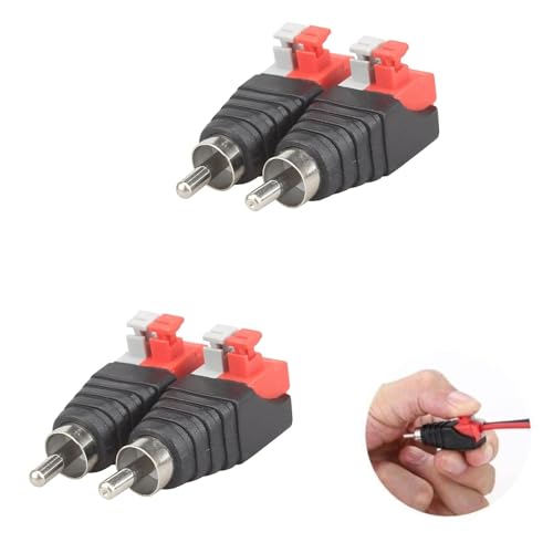 Cerioll RCA Stecker/Buchse zu AV 2 Schraubklemme Video Audio Feder Presse Typ Balun, Lautsprecher-Phono-Cinch-Stecker Auf Av 2-Schraubklemmen, RCA zu Lautsprecher Kabel Adapter von Cerioll