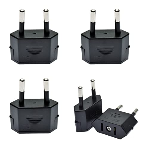 EU Stecker Adapter, US auf EU Reisestecker, 5 Stück Reisestecker-Adapter USA zu EU, US zu EU Reisestecker Schutzkontakt Adapter, US Adapter EU, USA auf EU Reisestecker, US auf EU Reisestecker Stecker von Cerioll