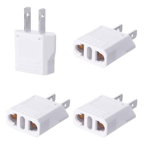 EU to US Adapter, Power Adapter USA, Deutschland Auf US-Steckeradapter, 4 Stück USA Stecker Adapter, Europa Deutschland Stecker Auf Für USA, US Adapter EU, Reiseadapter Für Europa-Stecker In USA-Dose von Cerioll