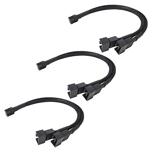 Fan Cable,Y-kabel Für Lüfter,Fan Adapter,Lüfter Y-kabel,Lüfter Splitter Kabel,Fan Splitter,Computer Lüfterkabel,4 Pin Kabel,Y-lüfter Kabel,PWM Adapter,Lüfterkabel Splitter,Lüfterkabel Adapter,3 Stück von Cerioll