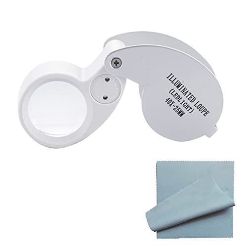 Loupe Magnifier, Taschenlupe 40X, Juwelierlupe 40X, Lupe 40X, Loupe Light, Loupe Eye, Loupe Glasses, Tragbare Faltlupe, 40X Juwelierlupen, Juwelier Lupe, Lupe Klein, Lupe Vergrößerung, Schmucklupe von Cerioll
