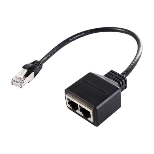 RJ45 Splitter Adapter, RJ45-Netzwerk-Ethernet-Splitter 1 auf 2 Port, Netzwerkkabel Splitter Anschlussverdoppler, LAN Ethernet Extender 1 männlich zu 2 weiblich Cable für Ethernet Cat5 Cat5e Cat6 Cat7 von Cerioll