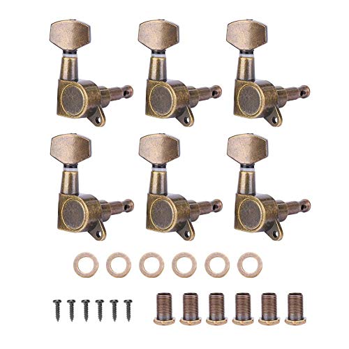 Stimmwirbel, Gitarren-Stimmwirbel, professionelle Stimmwirbel Maschinenkopf-Stimmgeräte Locking-Stimmgeräte Maschinenköpfe für akustische E-Gitarre(Braun 3) von Shanrya