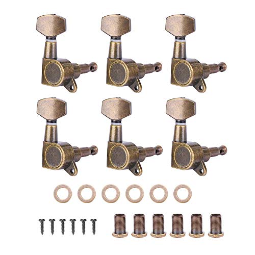 Stimmwirbel, Gitarren-Stimmwirbel, professionelle Stimmwirbel Maschinenkopf-Stimmgeräte Locking-Stimmgeräte Maschinenköpfe für akustische E-Gitarre(Braun 3) von Cerlingwee