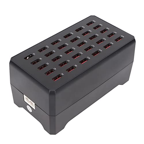 WT268 USB PD Ladestation, 150W USB 30-Port Ladestation Smart Fast Ladegert Multiple Desktop Live Ladegert Stand PWM Power Management Chip für Mobiltelefone Digitale Geräte (EU-Stecker) von Cerlingwee