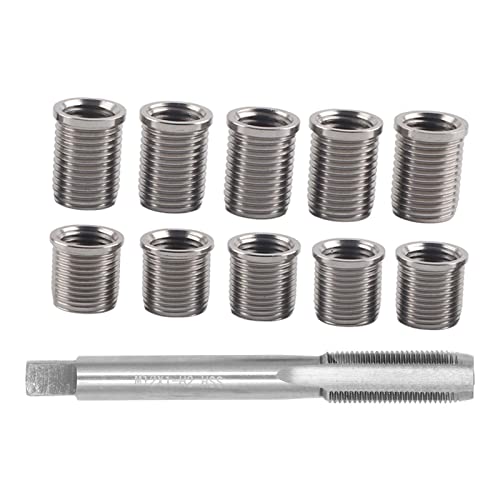 Zündkerzengewinde-Reparaturwerkzeug, Edelstahl-Zündkerzengewinde-Reparaturwerkzeug M10X1,0 Bolzen M12X1,0 Hahn Autozubehör Hardware-Kit Zündkerzengewinde-Reparatursatz von Cerlingwee