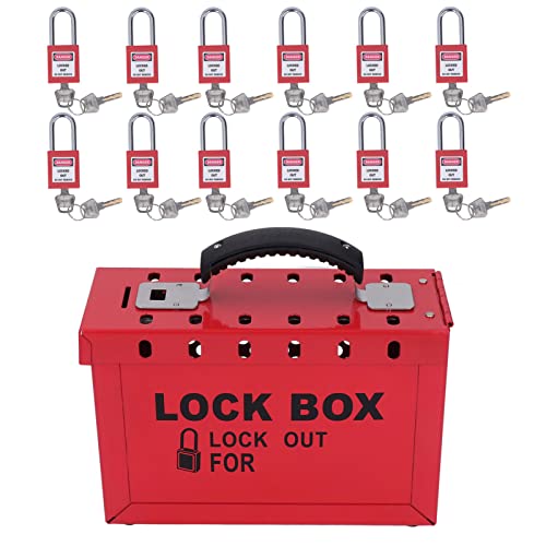 Lockout Tagout Box Kit, Lockout Tagout Group Lock Box, Portable Safety Group Padlock Box, with 12 Pcs 38mm Padlocks 24 Pcs Keys for Out Tag Out Station Lockout Tagout Box Kit, Lockout Tagout Group Lock Box, Portable Safety Group Padlock Box, with 12 Pcs 38mm Padlocks 24 Pcs Keys for Out Tag Out Station von Cerlyiont