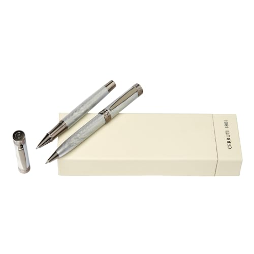 Cerruti 1881 Schreib-Set Zoom Diamond Chrome (Kugelschreiber & Tintenroller) von Cerruti