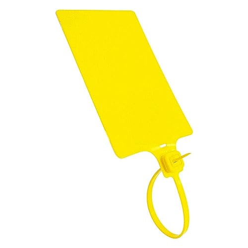 Cetfuro Plastikverschlüsse Versandanhänger Logistikeinsatz Großes Schild Etikettband, Gesamtlänge 255 Mm, Packung mit 100 Stück Einfache Verwendung Gelb von Cetfuro
