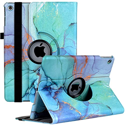 Ceysin Hülle für iPad 9. Generation (2021) / 8. Gen (2020) / 7. Gen (2019) 10.2 Zoll - 360 Grad Rotierend Stand Schutzhülle Cover mit Auto Schlaf/Wach Funktion (Grüner Marmor) von Ceysin