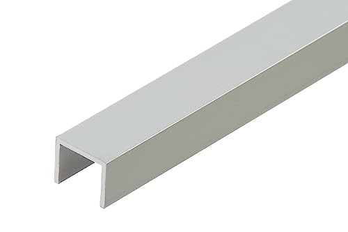 U-PROFIL Aluminium | Abmessungen: 16X13 MM | Länge: 1 M | Materialstärke: 1,5MM | SILBER von Cezar